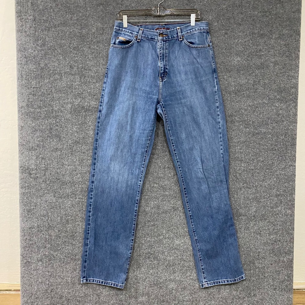 Eddie Bauer Mens Straight Leg Jeans Medium Wash Blue 100% Cotton 32T